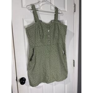 No Boundaries Green Floral Button-Front Sundress with Pockets – Size XXL (19)